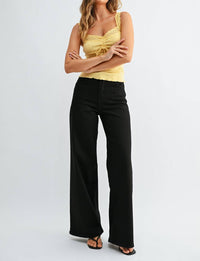 JBD. Palazzo Jean in black - women's jeans