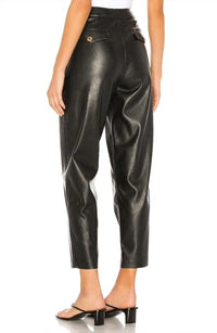 Blanknyc - Vegan Leather Pleated Carrot Leg Pants