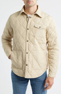 Schott N.Y.C. Down-Filled Quilted Shirt Jacket in off white - men's jacket - view 4