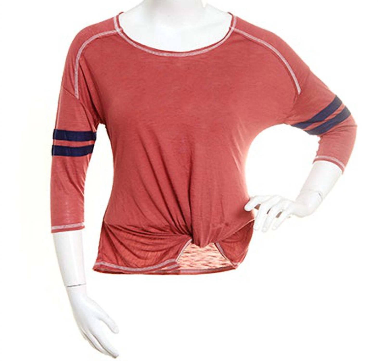 Self Esteem - Women's Raw Edge Varsity Scoop Neck Top