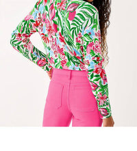 Lilly Pulitzer Salima Crewneck Sweater in glowing gardens - women's sweater - alternate view