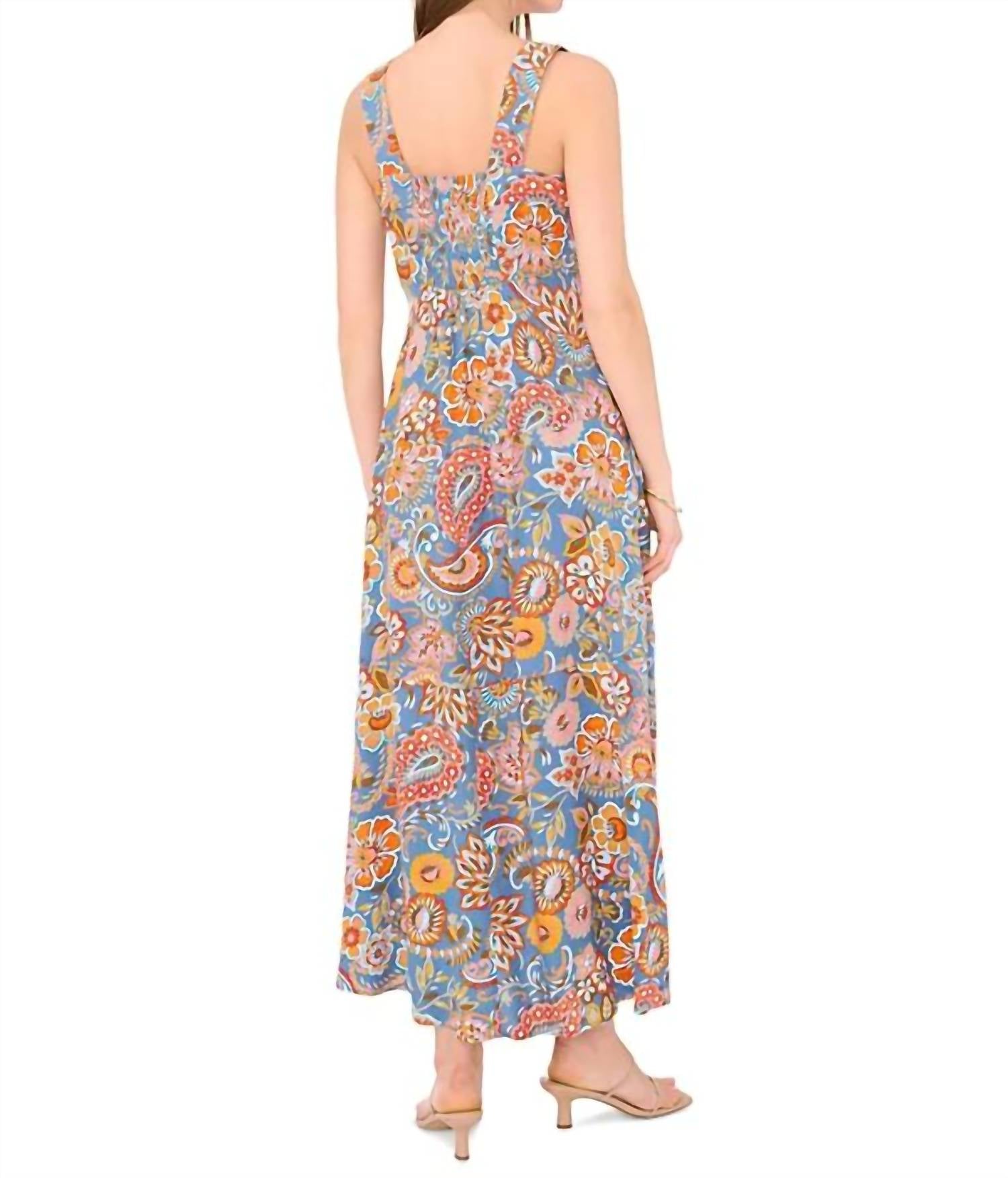 Vince Camuto - Floral Square Neckline Maxi Dress