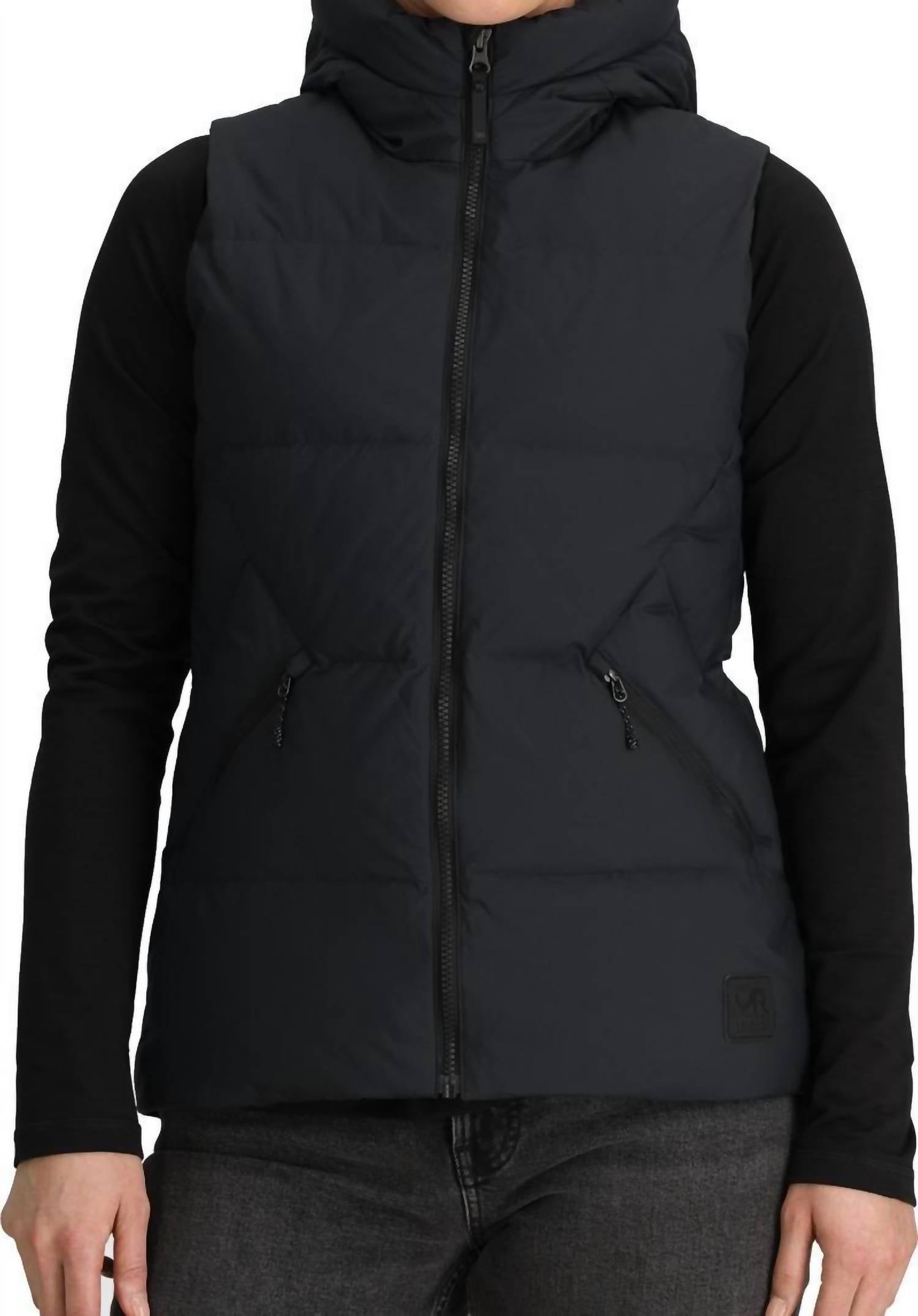 OUTDOOR RESEARCH Coze Hooded Down Insulated Vest in black - women's jacket