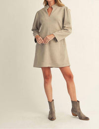Jodifl - Herringbone Pattern Mini Shift Dress
