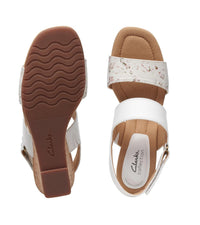 Clarks Women's Kyarra Faye Wedge Sandal in white leather - women's sandal - view 6