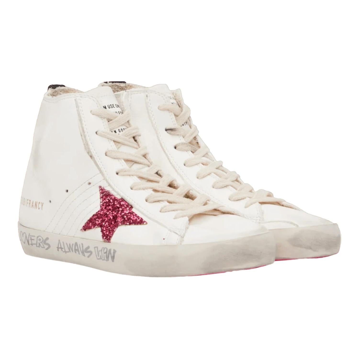 Golden Goose - Women's Francy Nappa Upper Glitter Star Leather Sneakers