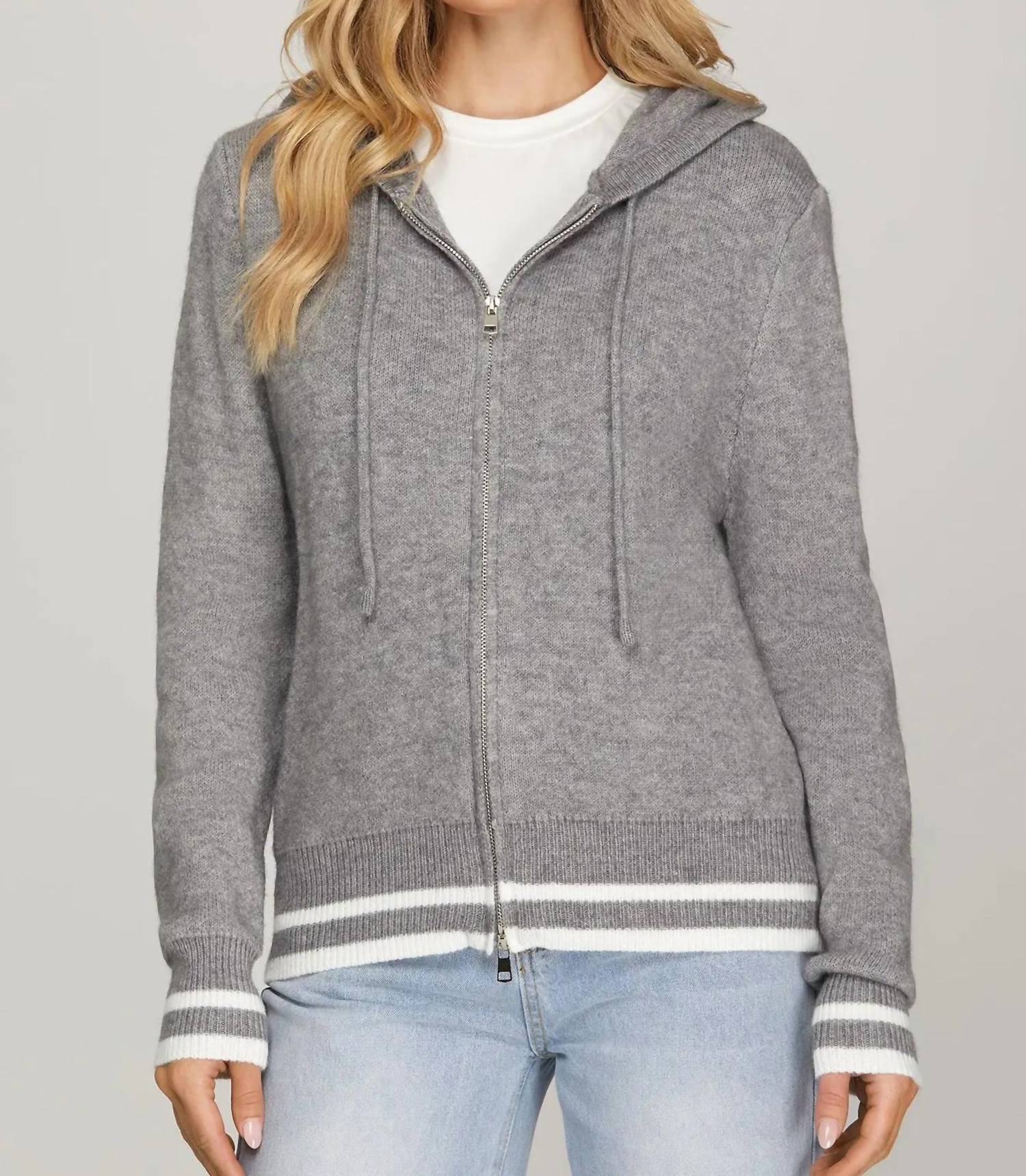 She + Sky - Zip Up Hooded Sweater