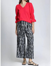 Apny - Drawstring Wide Leg Pants