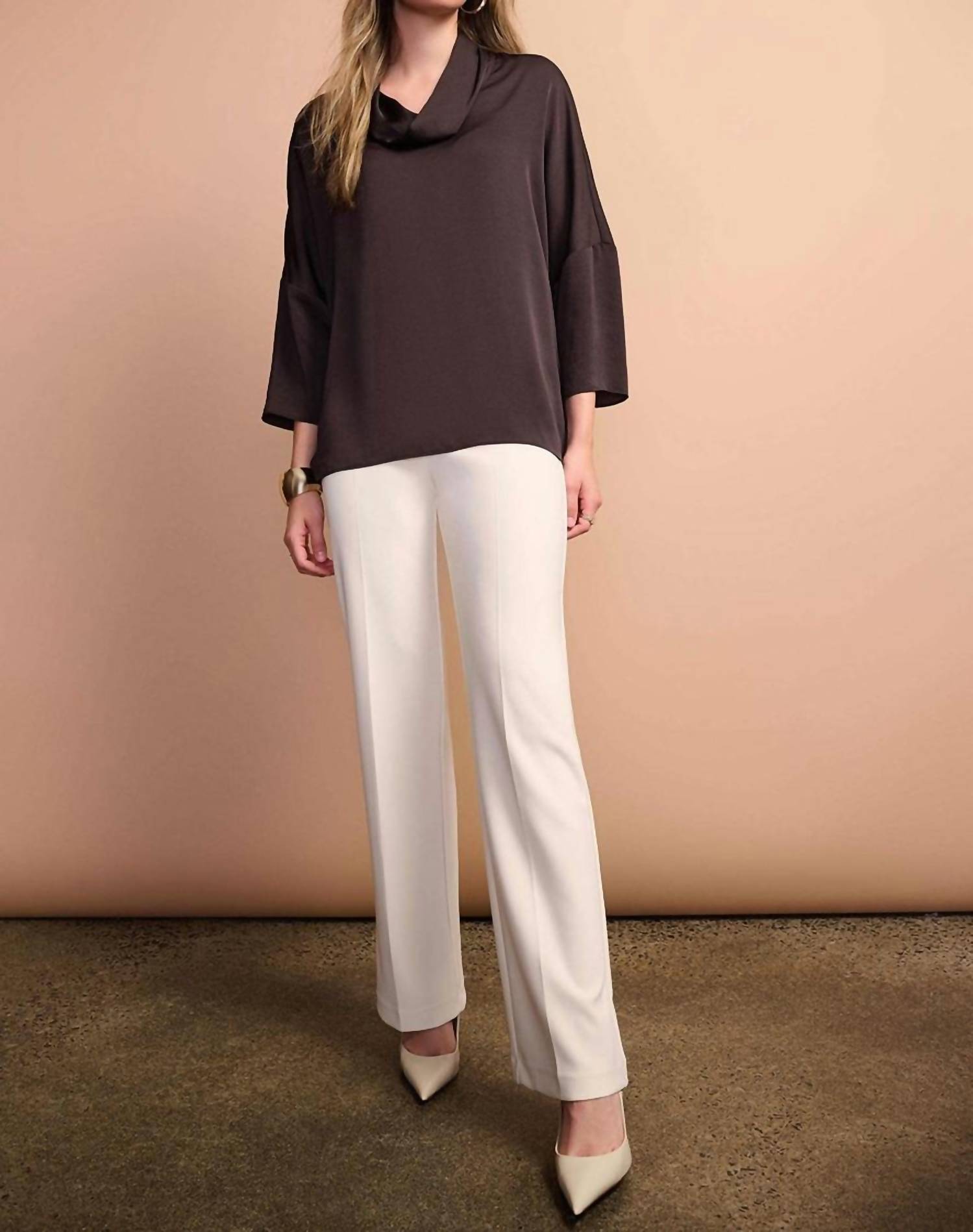 Joseph Ribkoff - Recycled Satin Boxy Tunic With Cowl Collar