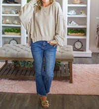 By Together Cropped Sweatshirt With Cuffed Sleeve in light taupe - women's top - view 5