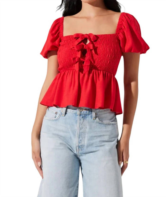 Astr - Darlene Puff Sleeve Top