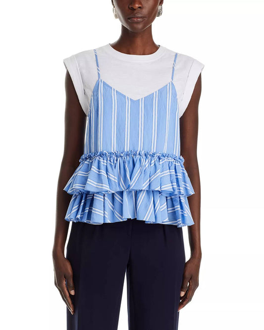 Cinq A Sept - Samantha Layered Seersucker Top
