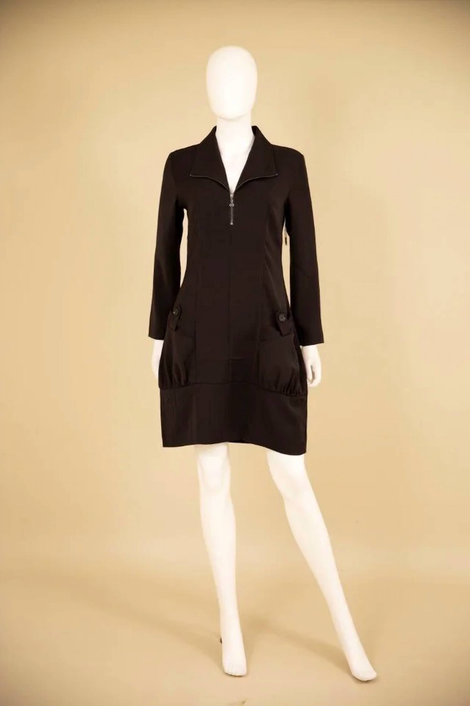 Samuel Dong - Crepe Dress With Big Pockets