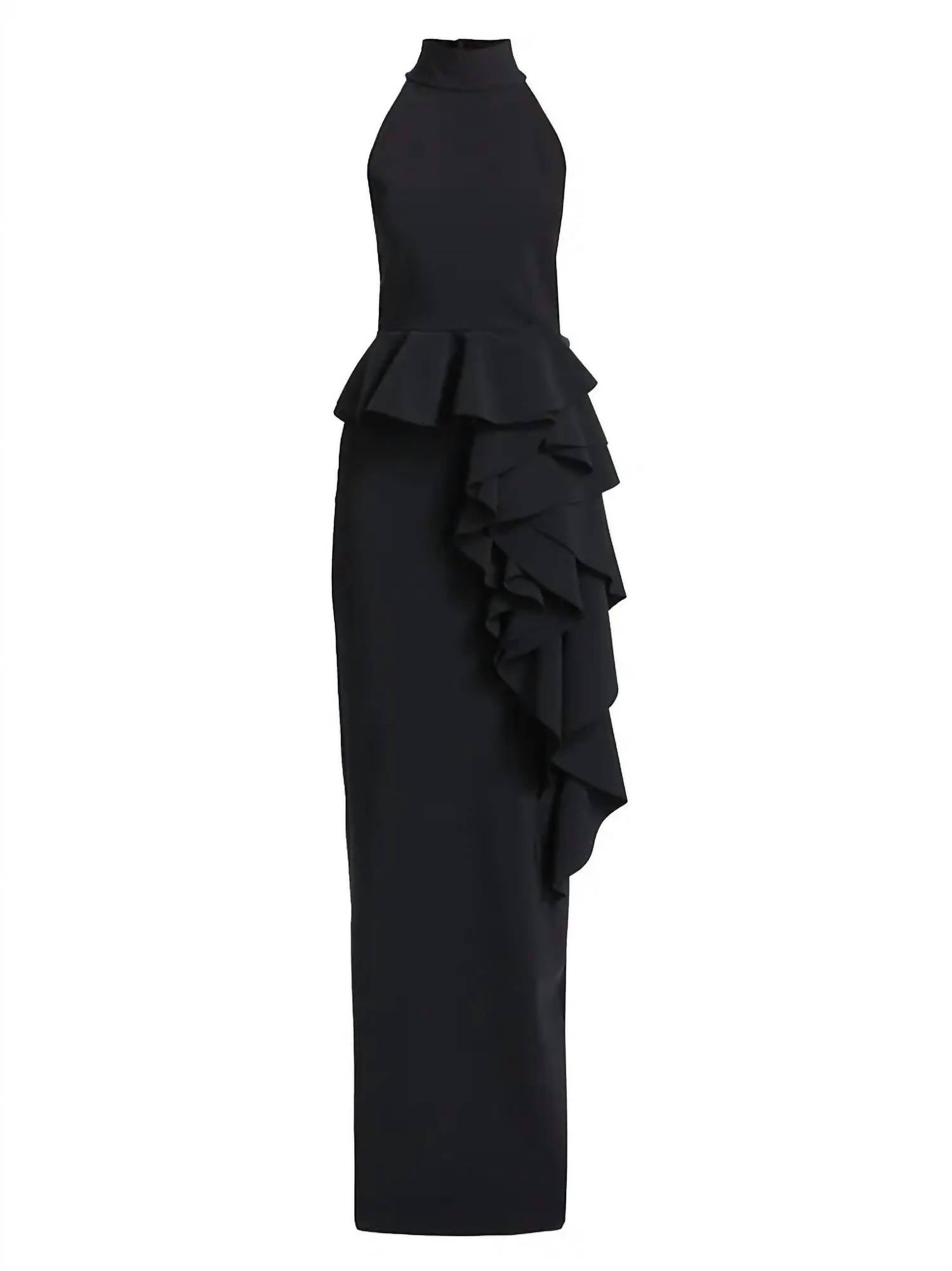 Chiara Boni - Ah Ruffled High-neck Gown
