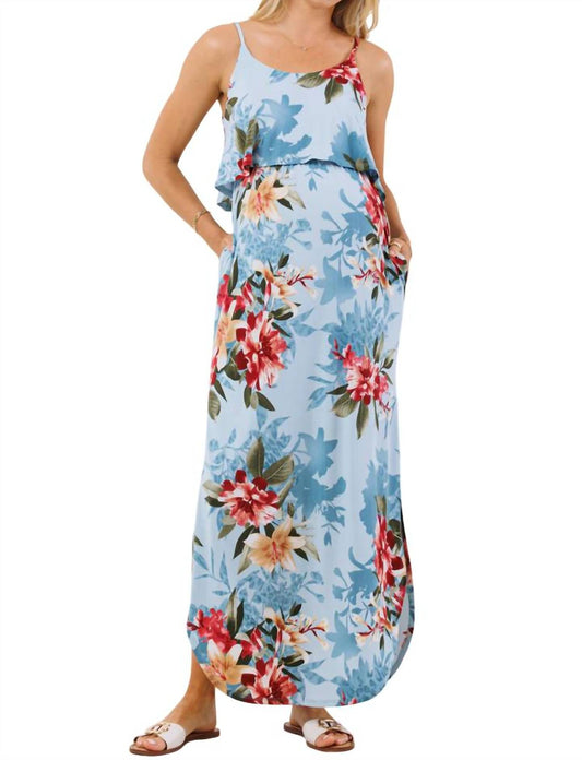 Hello Miz - Floral Overlay Maternity Nursing Dress