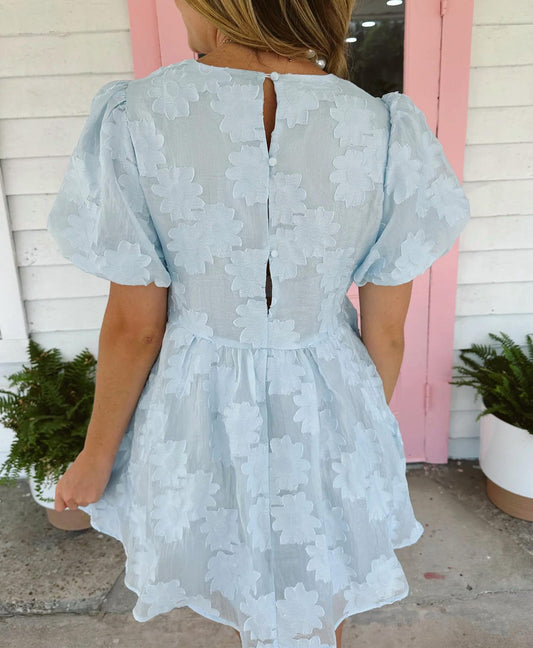 Heyson - Textured Babydoll Mini Dress