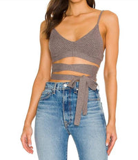 for Love & Lemons Joan Knit Cami in antique grey - women's shirt
