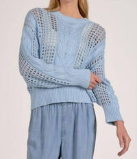 Elan - Open Knit Crewneck Sweater