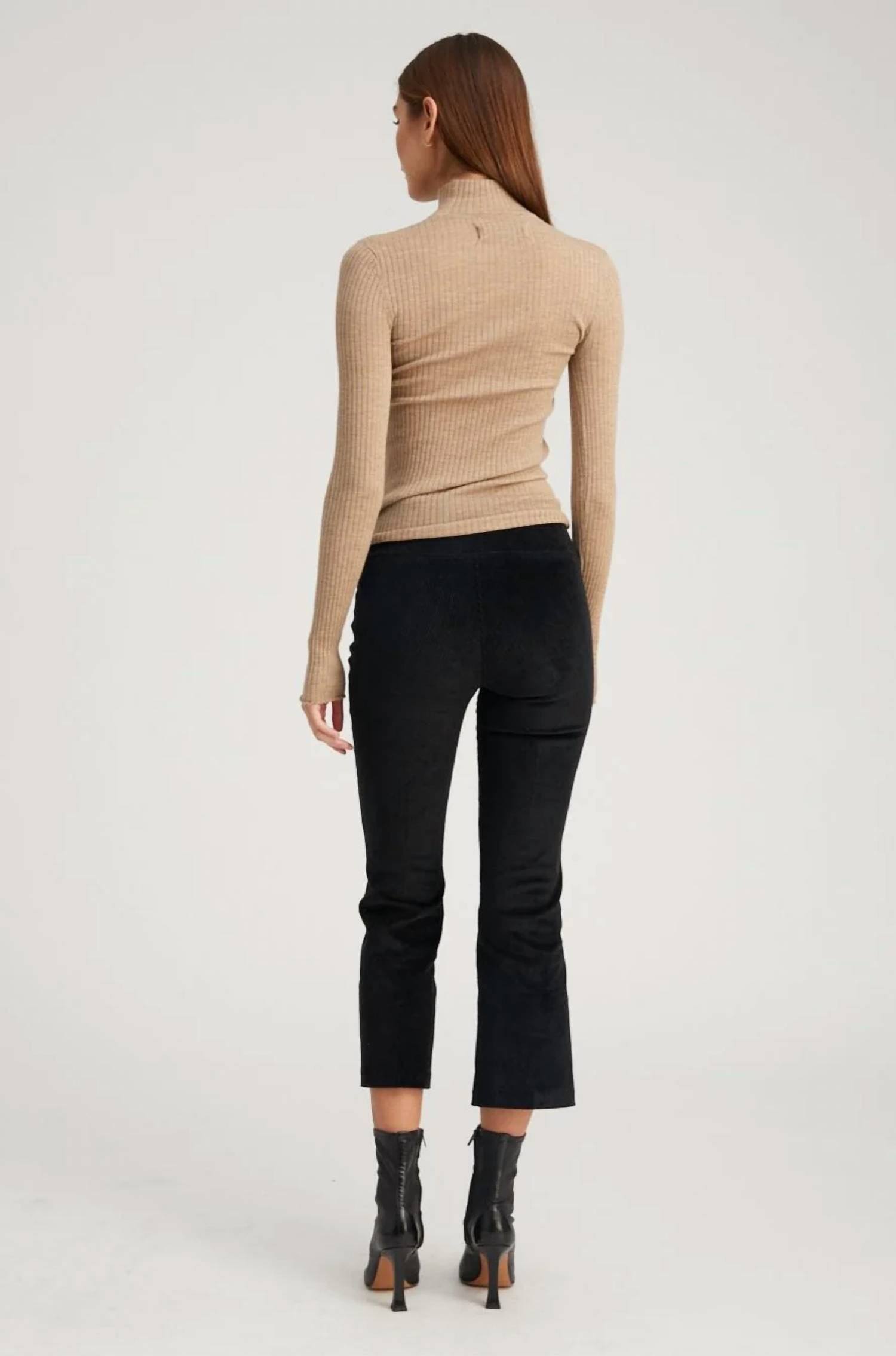 SPRWMN Crop Flare Corduroy Pants in black - women's pants - view 4