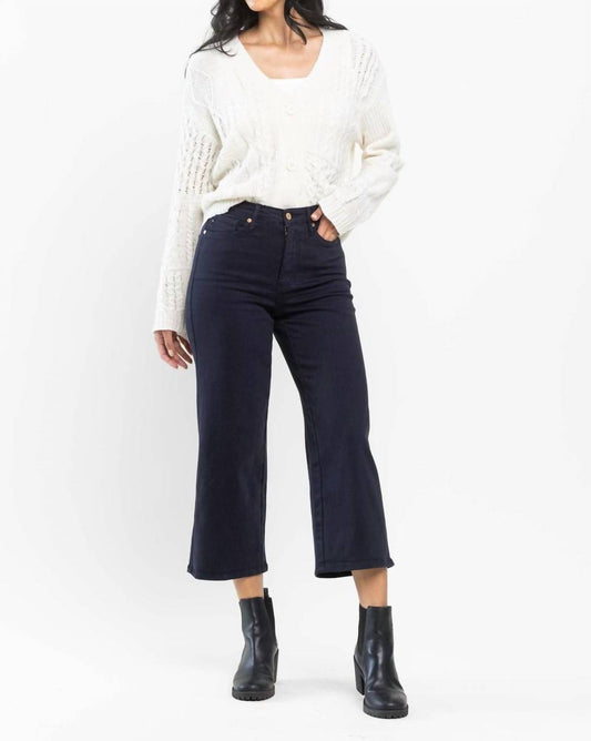 Judy Blue - High Waist Tummy Control Wide Leg Crop Jeans