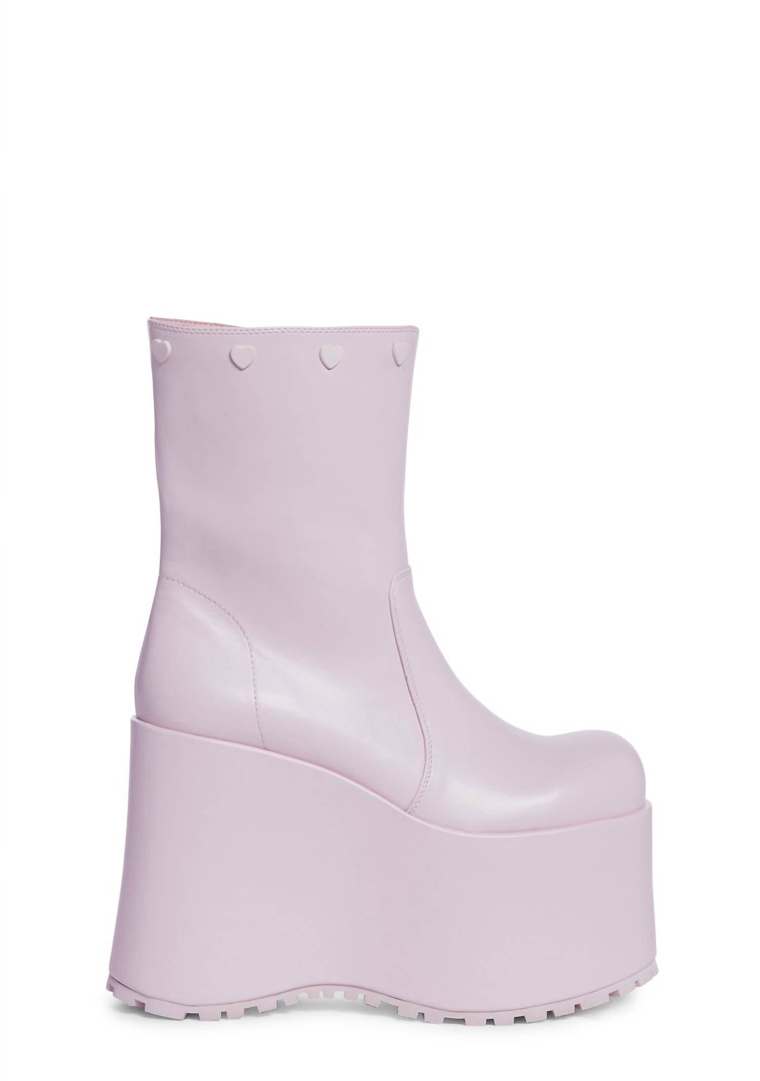 SUGAR CANDY MOUNTAIN Women's Snuggle Wonderland High Platform Boots in pink - women's shoe