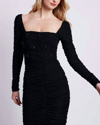Patbo - Hand Beaded Stretch Tulle Midi Dress
