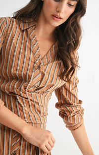 Mint Exclusives - Leanne Striped Collared Shirt Dress
