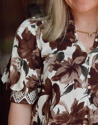 Entro - Blooms Puff Sleeve Top