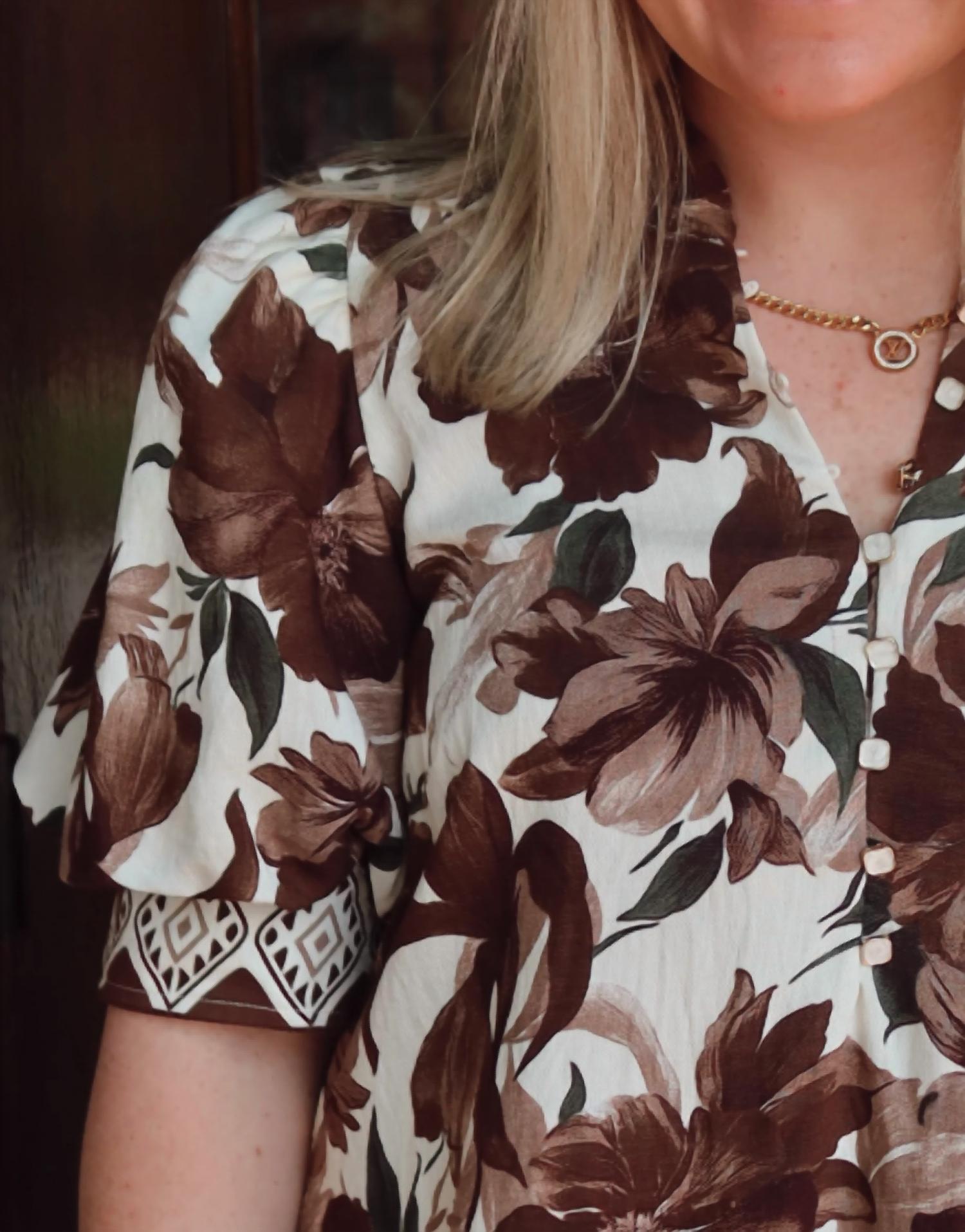 Entro - Blooms Puff Sleeve Top