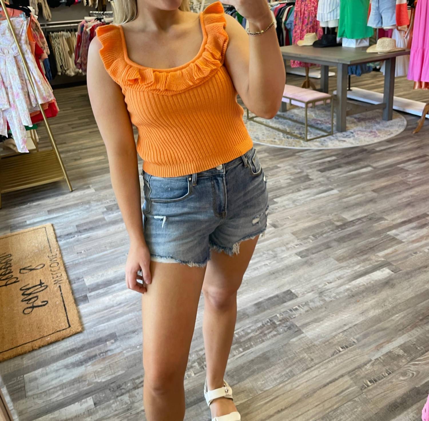 Hyfve - Ribbed Ruffle Top