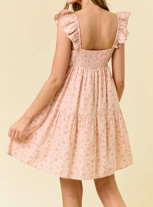 Doe And Rae - Cotton Floral Mini Dress With Side Pockets