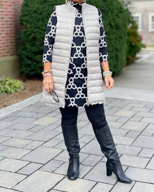 Lulu-B - Long Silver Puffer Vest