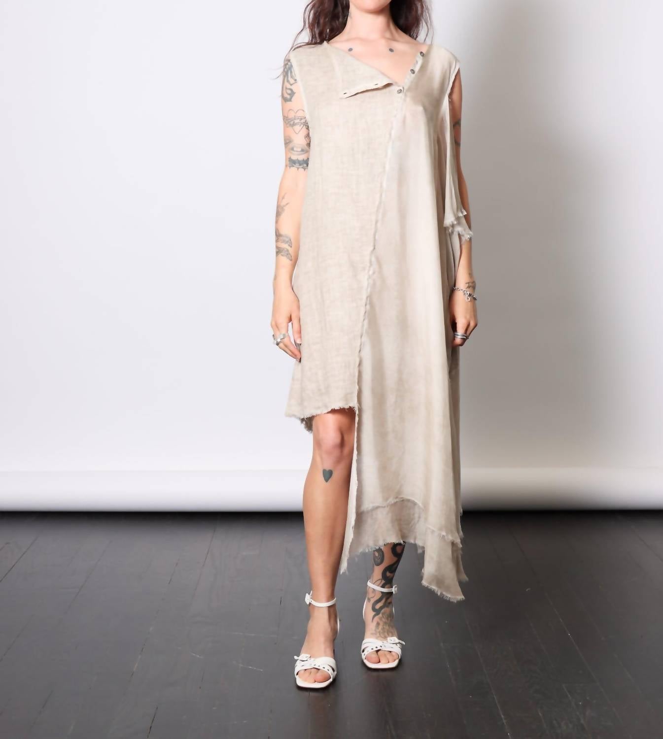 Sanctamuerte - Sleeveless Asymmetric Dress