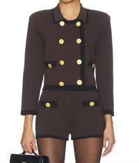 L'Agence Lumi Pull On Short in dark brown black - women's shorts
