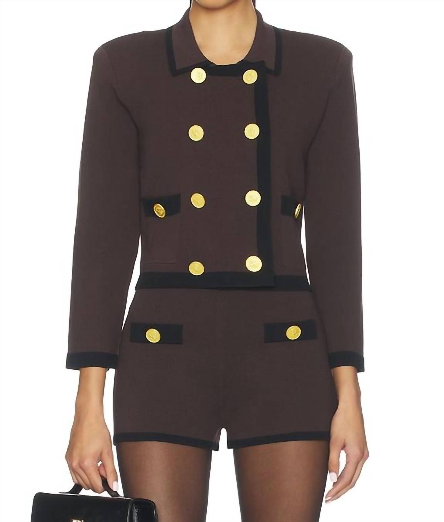 L'Agence Lumi Pull On Short in dark brown black - women's shorts