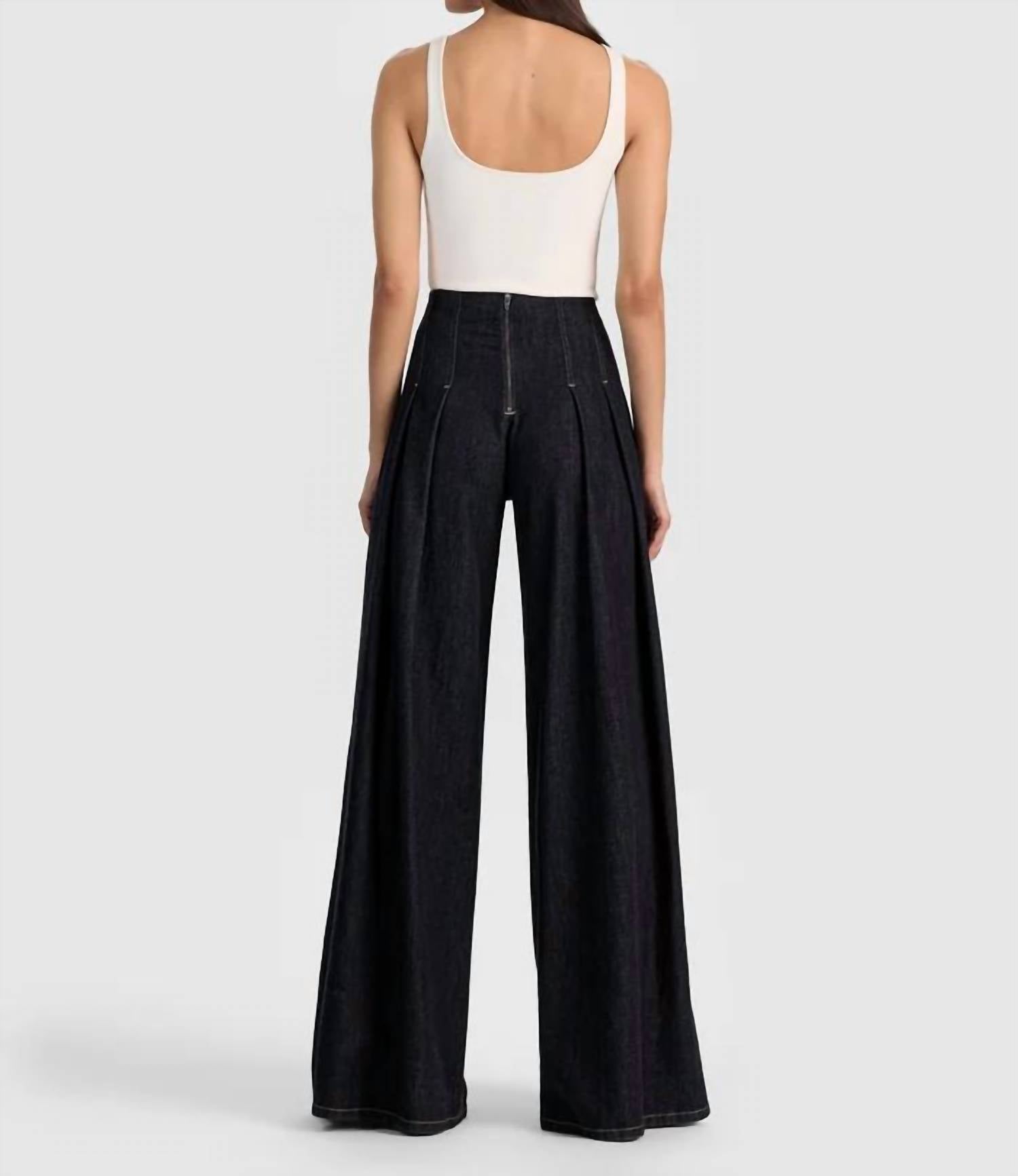 Alice + Olivia - Henry High Rise Pleated Denim Pant
