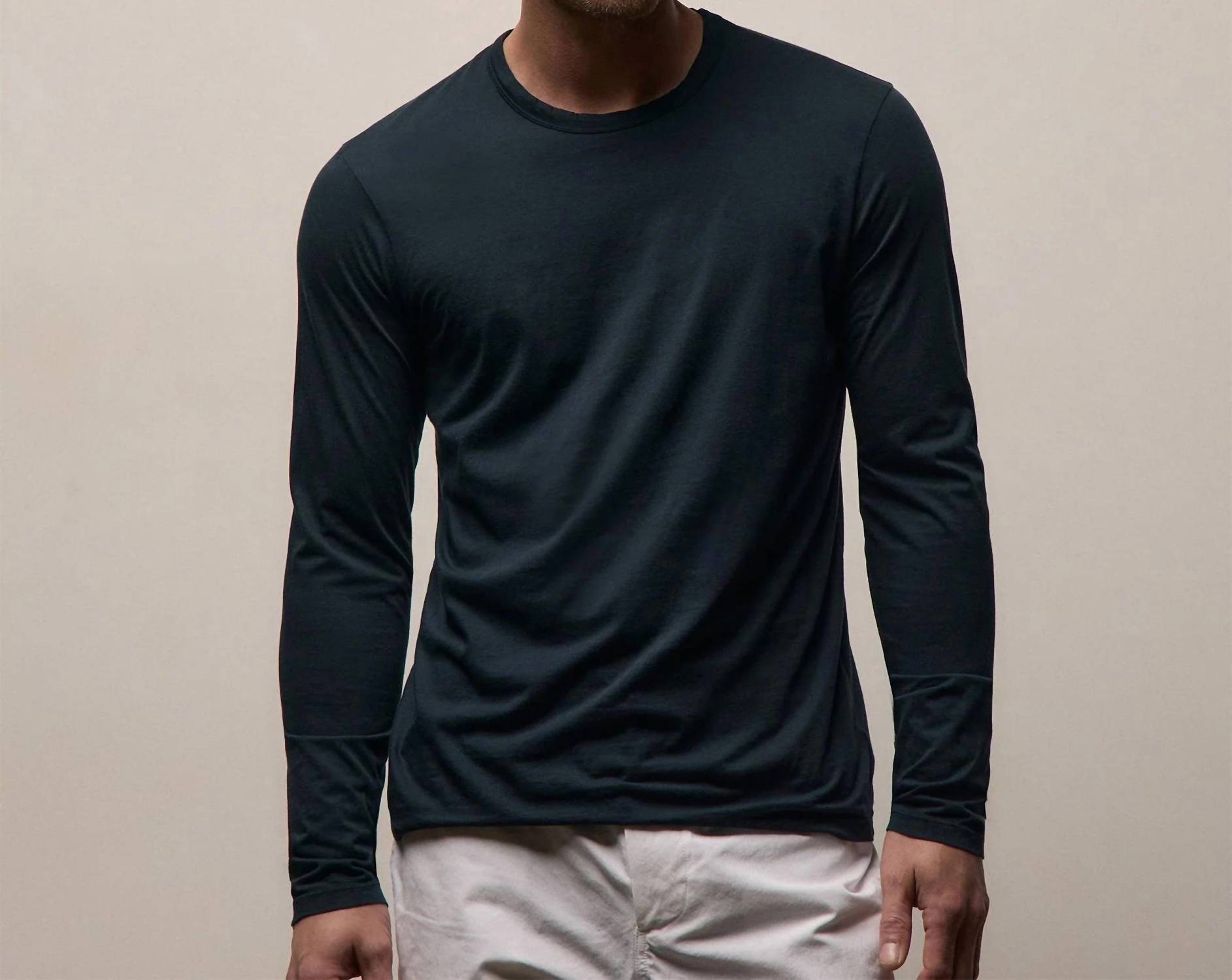 James Perse - Luxe Lotus Long Sleeve Crew Tee