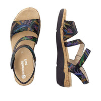 Remonte Women's Flat Sandals in black multi - women's sandal - alternate view