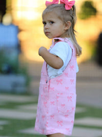 Rylee Faith Designs - Bow Denim Overall Dress