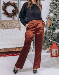 Skies Are Blue - DANI SATIN TROUSERS