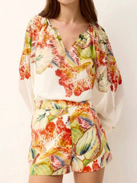 Marie Oliver - Blanche Botanical Print Short