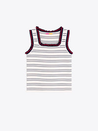 Vilagallo - Ruffled Striped Point Top