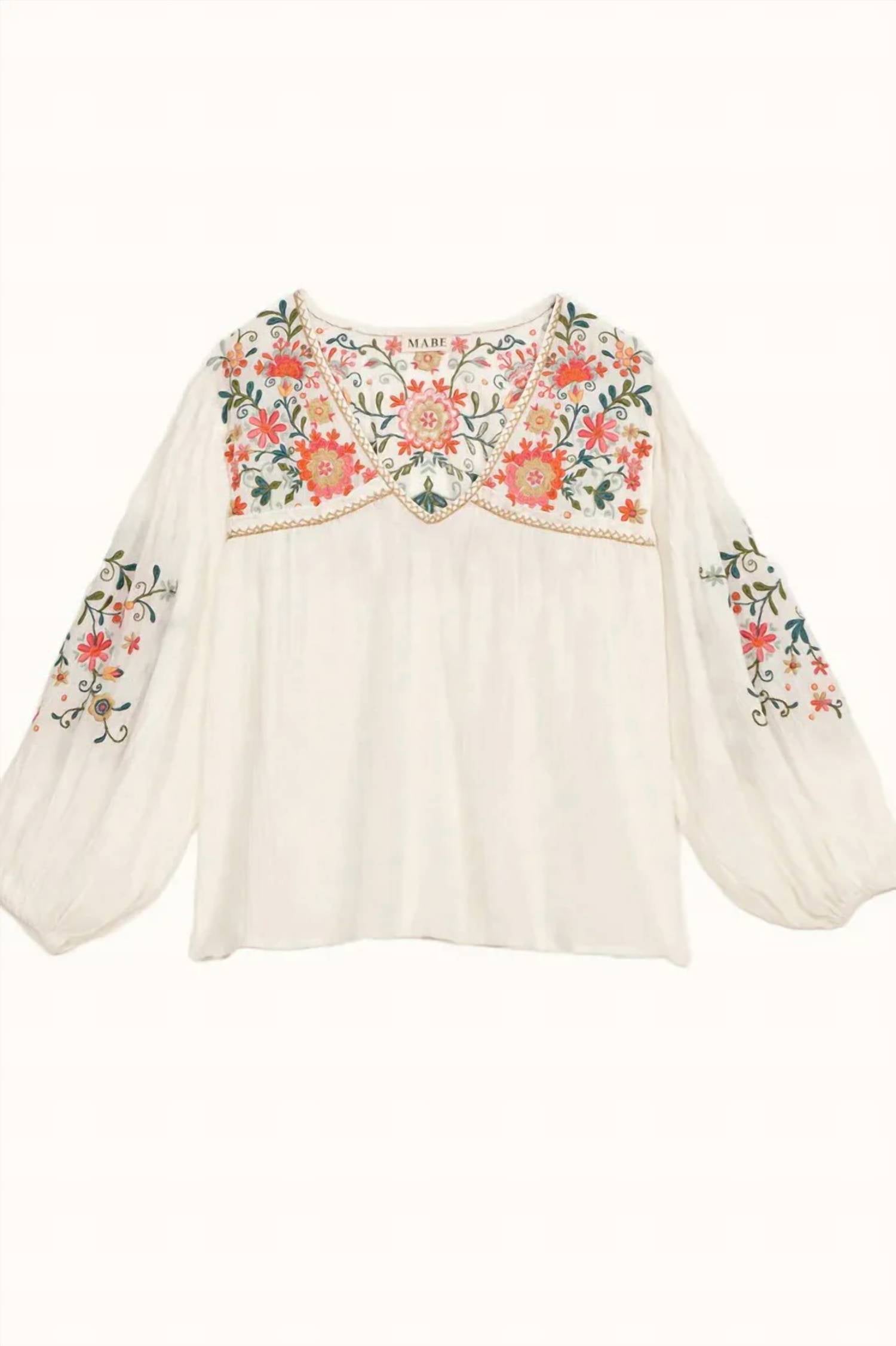 M.A.B.E. - Loren Floral Embroidery Top