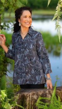 Habitat - Crinkle Three Button Tunic