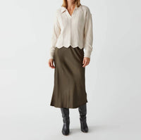 Michael Stars - Famke Cropped Collared Pullover