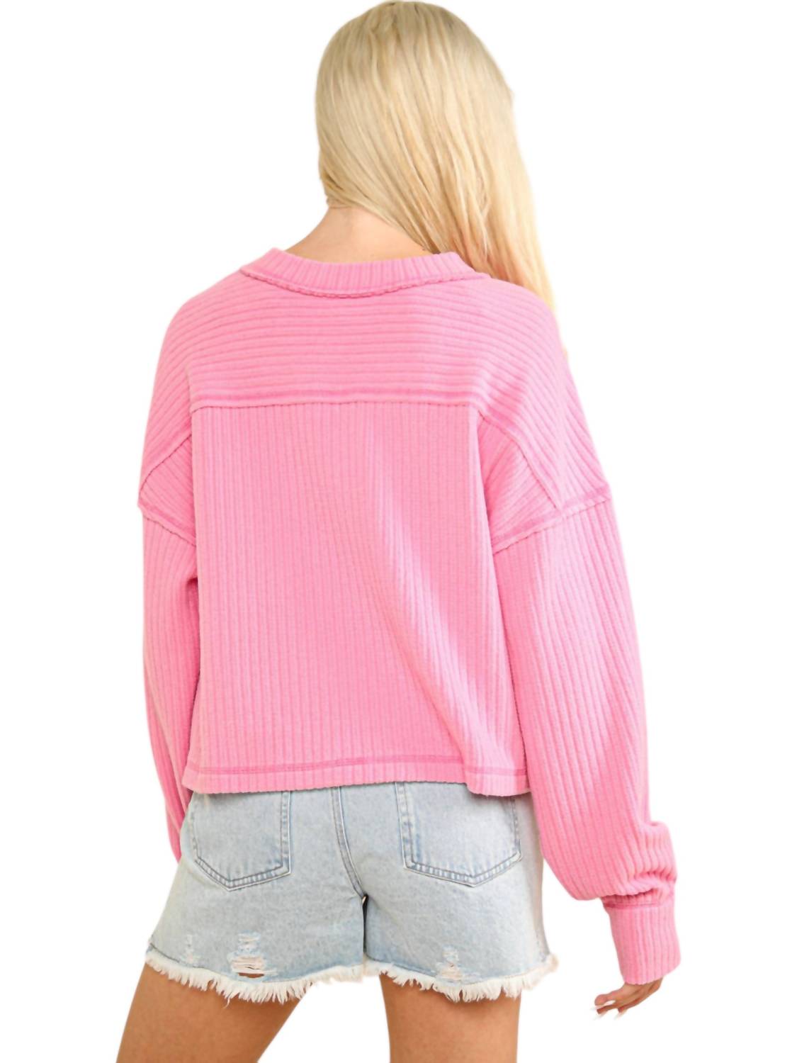 Very J - Vneck Raw Hem Cozy Sweater
