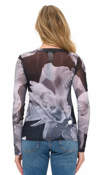 Ariella - Floral Mesh Long Sleeve Top