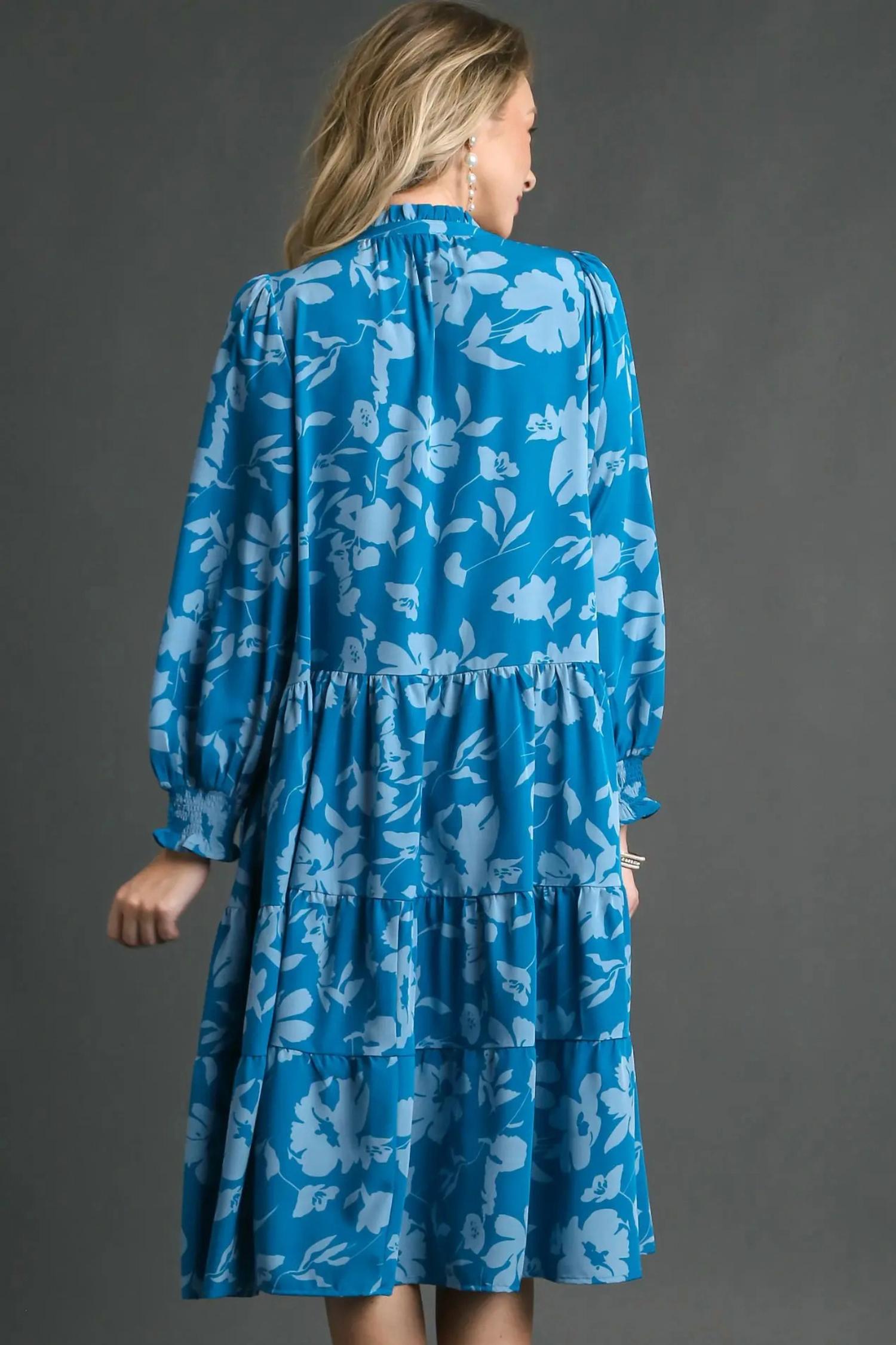 Umgee - Tiered Floral Print Tiered Dress