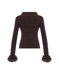 Theo The Label - Women's Nomia Ruffle Sleeve Johnny Sweater