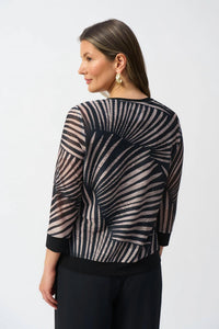 Joseph Ribkoff - Tropical Print Camisole & 3/4 Sleeves Cover Up 2-piece Set Jacket